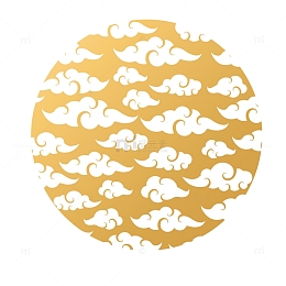 金色圆弧祥云清宫富贵元素
