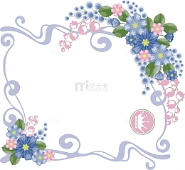 矢量水彩装饰花纹边框元素