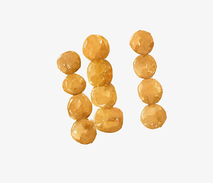 棕黄色手绘串串炸丸子