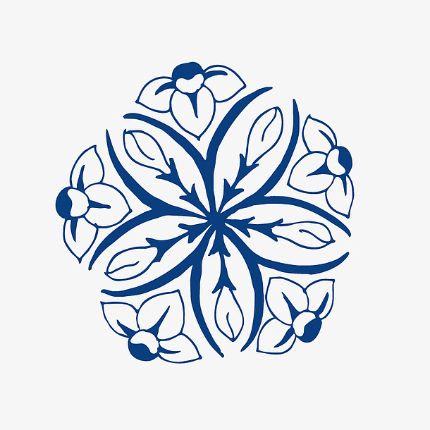 卡通手绘青花瓷图案免抠素材免费下载 觅元素51yuansu Com