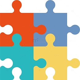 矢量图彩色拼图标题