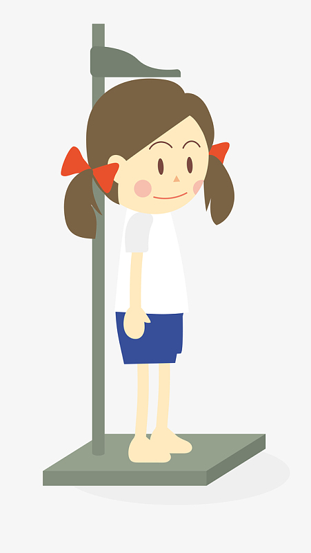 卡通测量身高的女孩