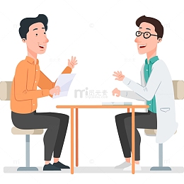 卡通医务医患人员