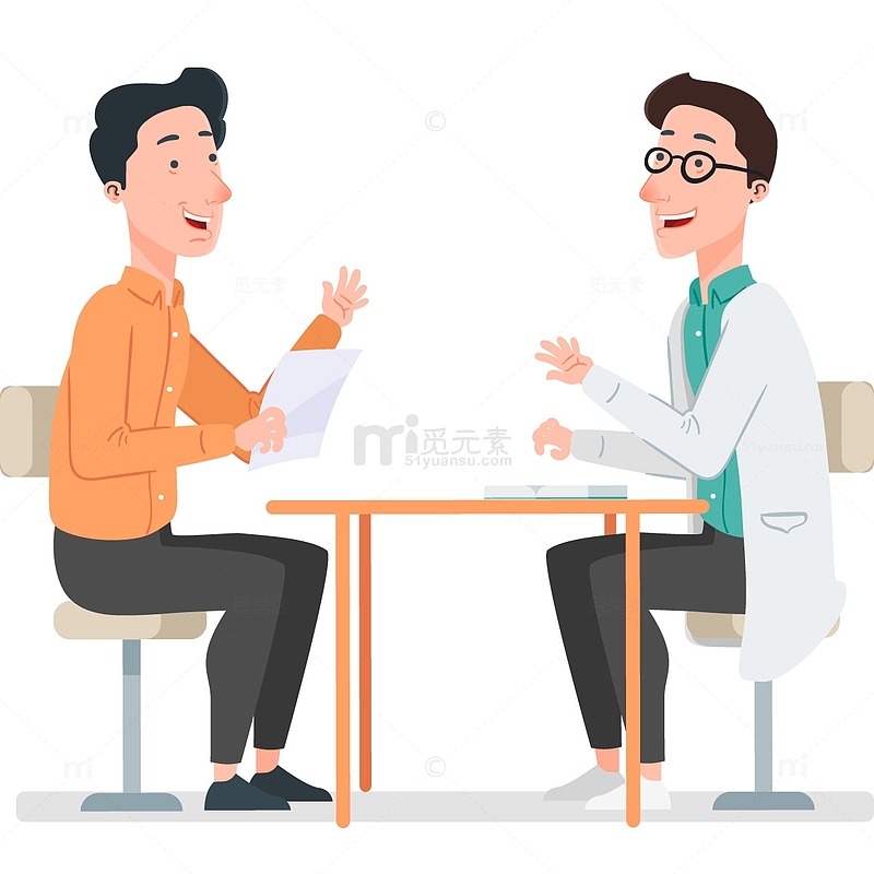 卡通医务医患人员