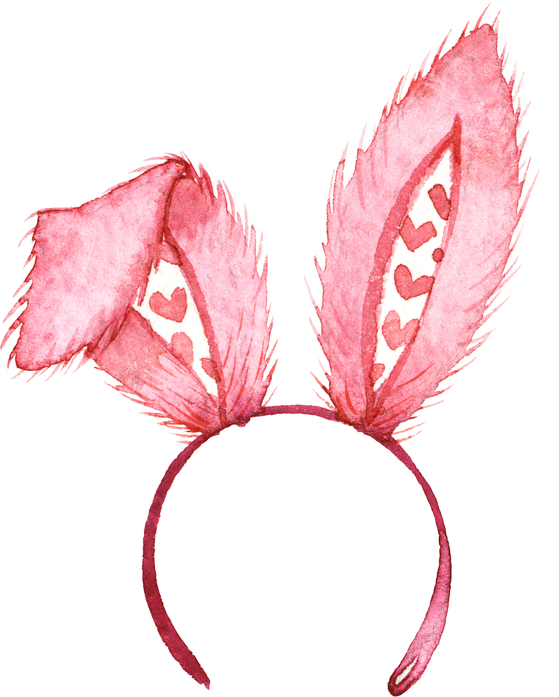 卡通手绘兔耳朵发卡