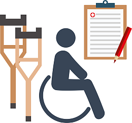 卡通手绘残疾小人