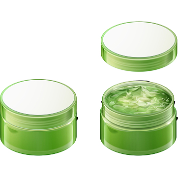 卡通手绘绿色的芦荟胶