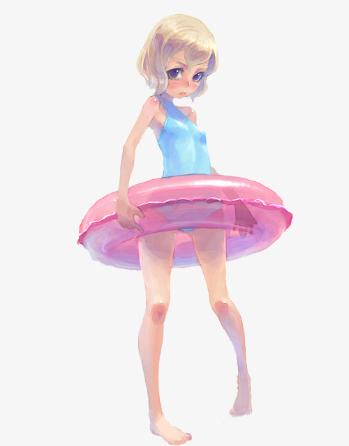 清新游泳少女动漫