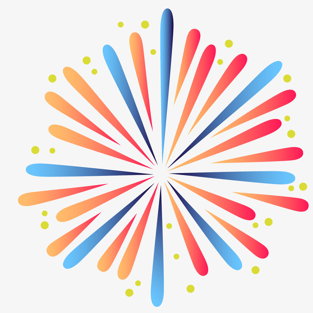 卡通手绘美丽的烟花