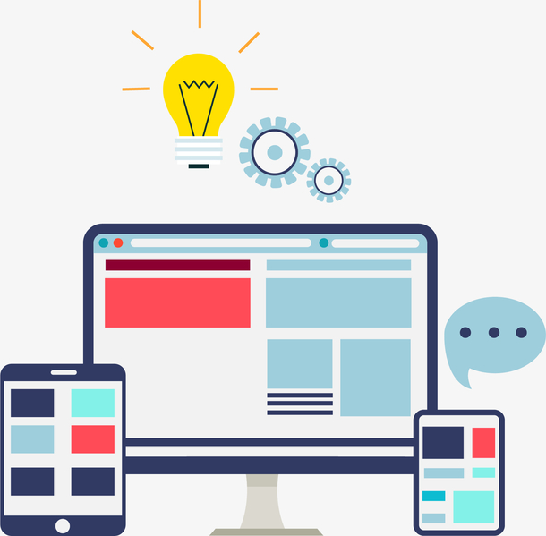 卡通手绘电脑与手机