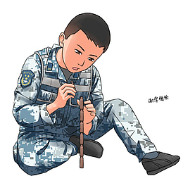 卡通手绘战士兵哥哥