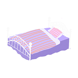卡通手绘美丽的床