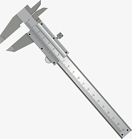 卡通手绘银色的卡尺