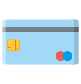 蓝色手绘的芯片卡