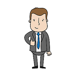 身穿西装的卡通职业人物