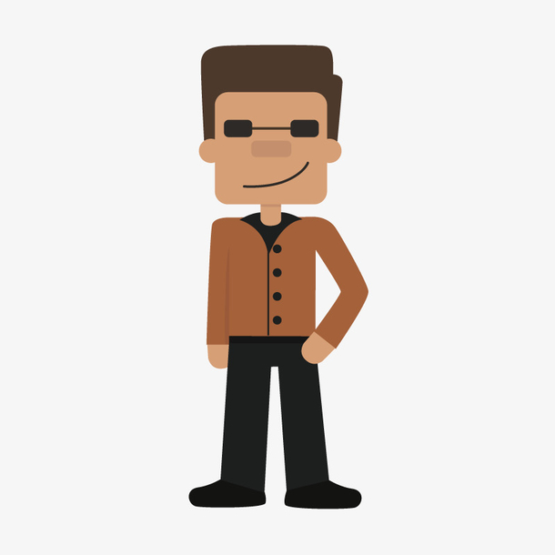 卡通装饰人物介绍海报设计墨镜男