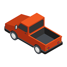 卡通手绘橙色小汽车