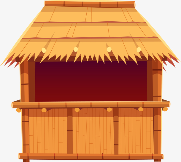 黄色卡通草屋免抠素材免费下载_觅元素51yuansu.com