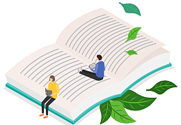 世界阅读日清新插画读书的人