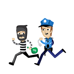 打黑除恶警察追逐罪犯