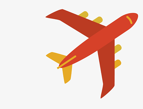 红色手绘的小飞机