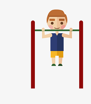 卡通运动员运动项目单杠卡通人物