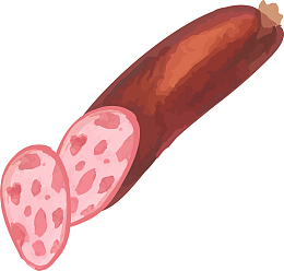卡通手绘红色腊肠
