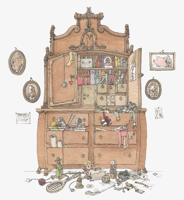 清新褐色凌乱衣柜