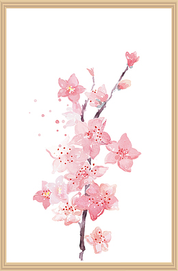 创意水彩清新花卉装饰插画
