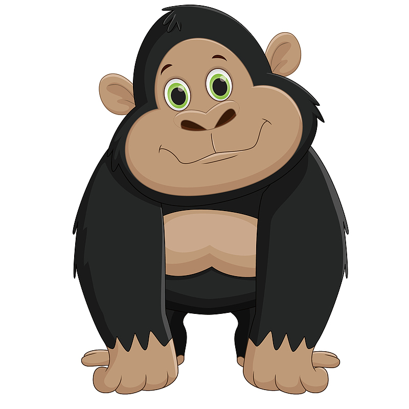 卡通动物猩猩矢量图
