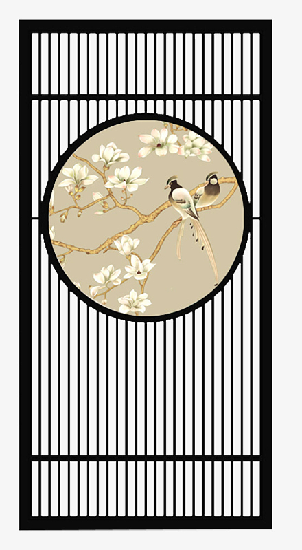 茶室落地栅栏屏风