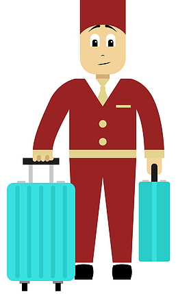行李箱寄存矢量卡通服务