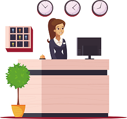 矢量酒店前台服务员