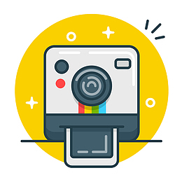 拍立得卡通手绘图