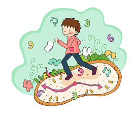 在像操场跑道一样的闹钟上跑步