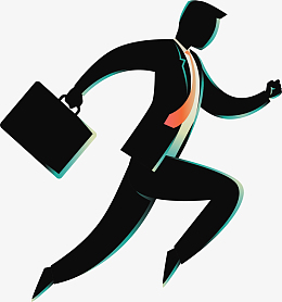 赶时间奔跑的上班族