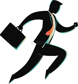 赶时间奔跑的上班族