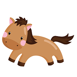 卡通奔跑的小马设计