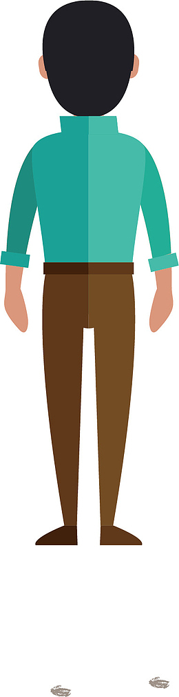 奔跑的背影蓝色运动服