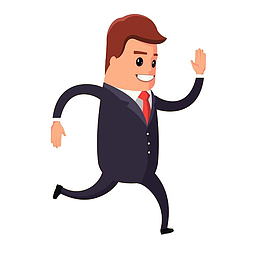 奔跑的上班族男士