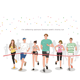 运动会奔跑矢量插画