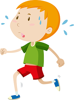 马拉松跑步冒汗的男孩