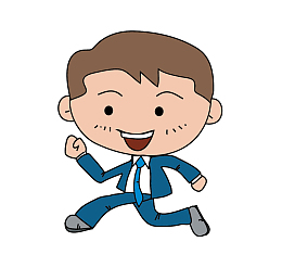 穿西装奔跑的男士卡通矢量图案