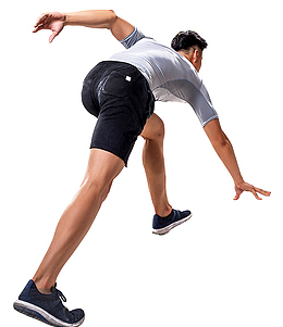 准备奔跑的运动员