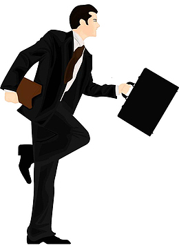 奔跑的西装男士矢量卡通图案