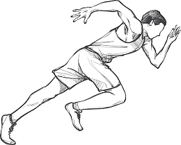 马拉松手绘跑步的男人