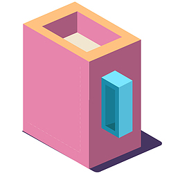 2.5D插画立体化电脑设计立方