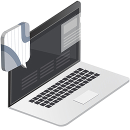 打开的笔记本立体插画