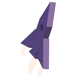 2.5D插画立体化电脑设计飞船素材