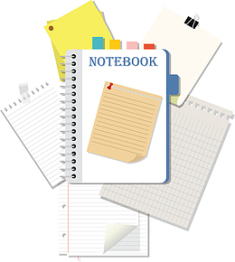 杂乱堆放的记事本